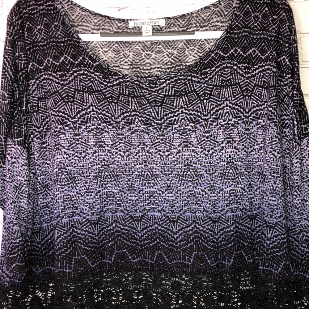 Patrons of Peace crop top loose fit French lace